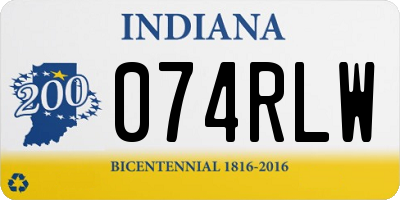 IN license plate 074RLW