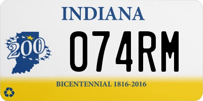 IN license plate 074RM