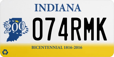 IN license plate 074RMK