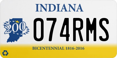 IN license plate 074RMS