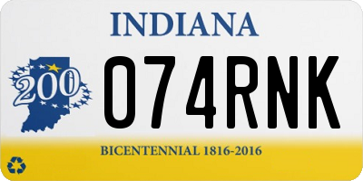 IN license plate 074RNK
