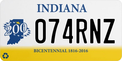 IN license plate 074RNZ
