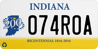 IN license plate 074ROA