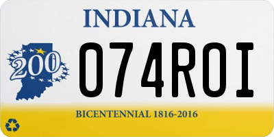 IN license plate 074ROI