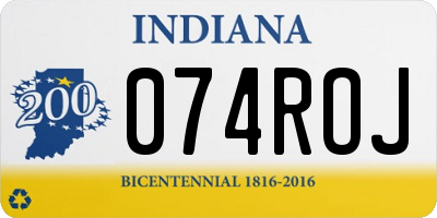 IN license plate 074ROJ