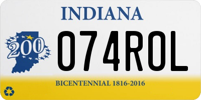 IN license plate 074ROL