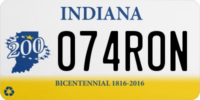 IN license plate 074RON