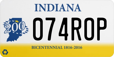 IN license plate 074ROP