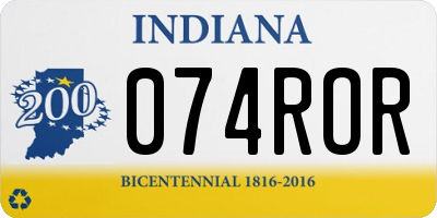 IN license plate 074ROR