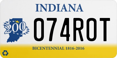 IN license plate 074ROT