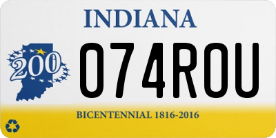 IN license plate 074ROU