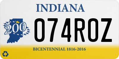 IN license plate 074ROZ