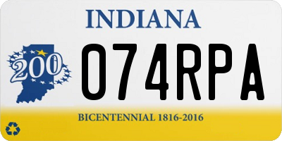 IN license plate 074RPA