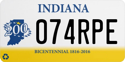 IN license plate 074RPE