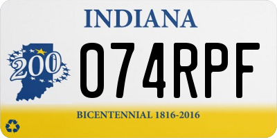 IN license plate 074RPF