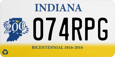 IN license plate 074RPG