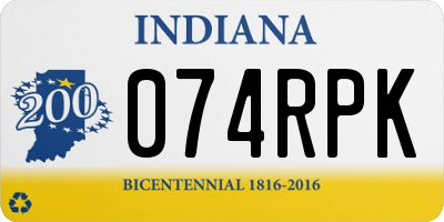IN license plate 074RPK