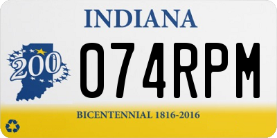 IN license plate 074RPM