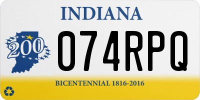 IN license plate 074RPQ