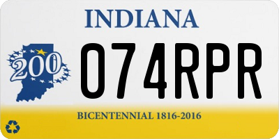 IN license plate 074RPR