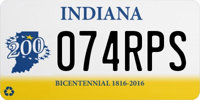 IN license plate 074RPS