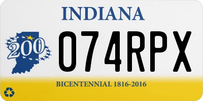 IN license plate 074RPX