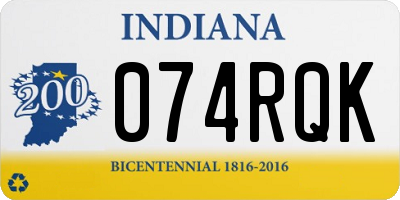 IN license plate 074RQK