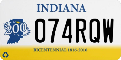 IN license plate 074RQW