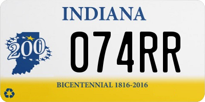 IN license plate 074RR