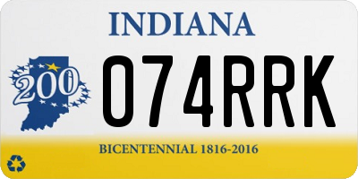 IN license plate 074RRK