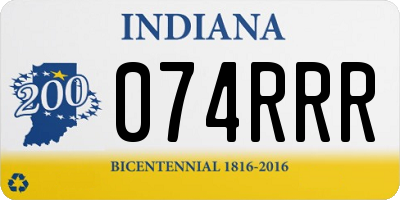 IN license plate 074RRR