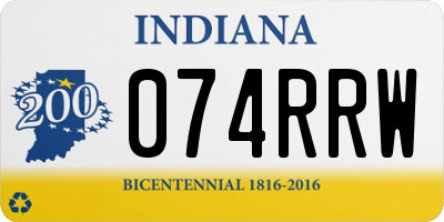 IN license plate 074RRW