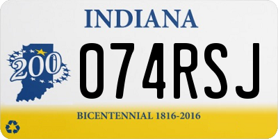 IN license plate 074RSJ