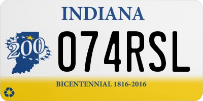 IN license plate 074RSL