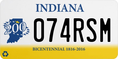 IN license plate 074RSM