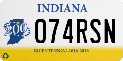 IN license plate 074RSN