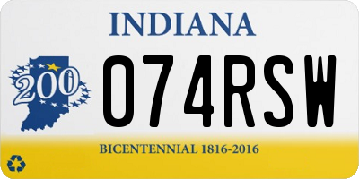 IN license plate 074RSW