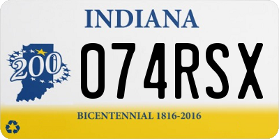 IN license plate 074RSX