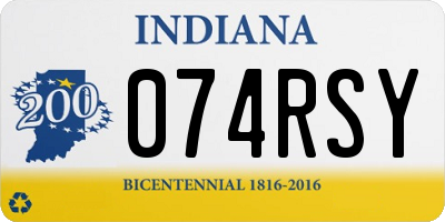 IN license plate 074RSY