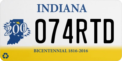 IN license plate 074RTD