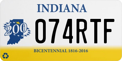 IN license plate 074RTF