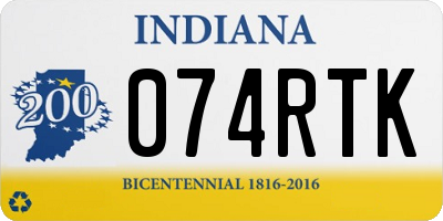 IN license plate 074RTK