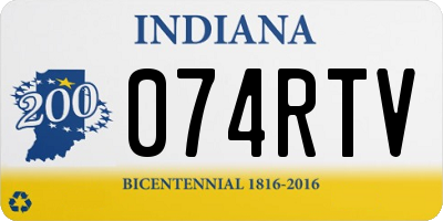 IN license plate 074RTV
