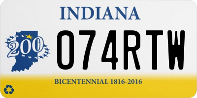 IN license plate 074RTW