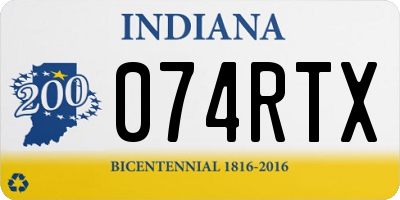 IN license plate 074RTX