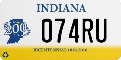 IN license plate 074RU