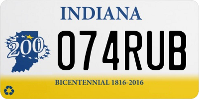 IN license plate 074RUB