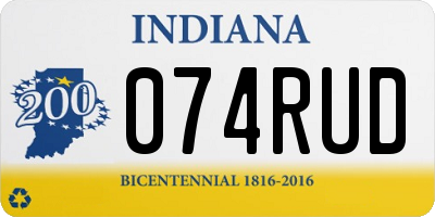 IN license plate 074RUD