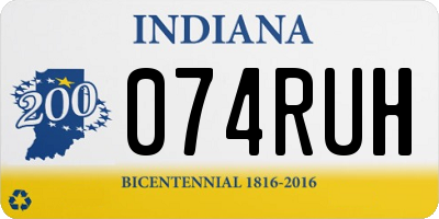 IN license plate 074RUH