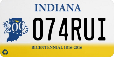 IN license plate 074RUI